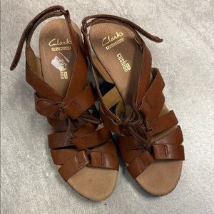 Clarks Women's Brown Leather Sandals